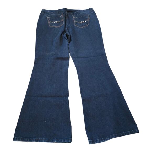 Lane Bryant Dark Wash Embellished Pockets Bootcut Flare Jeans Plus‎ Size 22 - Picture 3 of 11